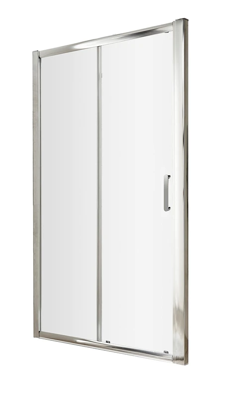nuie AQSL10H3 Pacific Modern Bathroom Easyfit Shower Single Sliding Door, 6mm Toughened Safety Glass and Round D-Handle, 1000mm, Polished Chrome