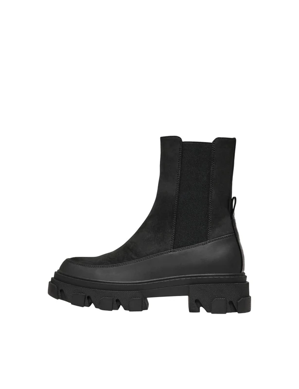 ONLY Women's Platform Chunky Heel Boots Booties Slip-On Shoes ONLTOLA, Colours:Black, Size:39 EU - Image 1