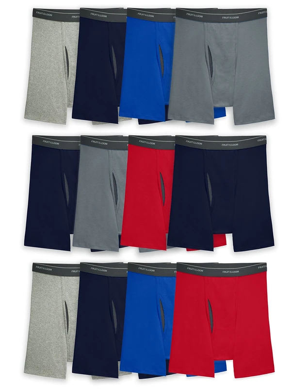 Fruit of the Loom Men's Coolzone Boxer Briefs, Moisture Wicking & Breathable, Multipacks, 12 Pack-Assorted Colors, M (Pack of 12)