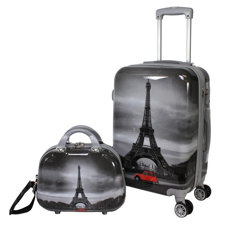 World Traveler Paris Destination 2-Piece Carry-On Luggage Set, One Size, Paris, One Size, Paris Destination 2-Piece Carry-on Luggage Set