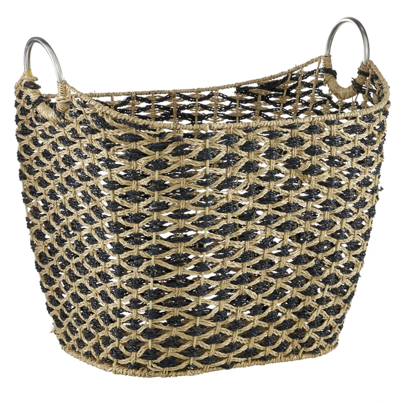 Deco 79 Storage Basket, 21"L x 18"W x 18"H, Natural Brown