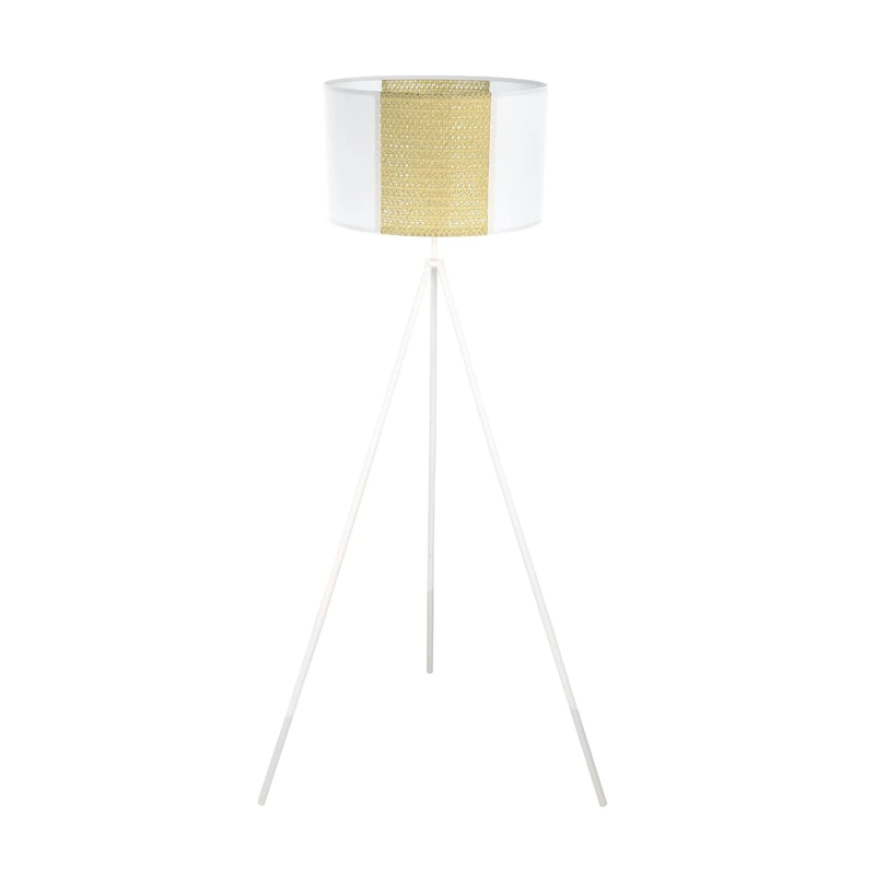 Eglo Tripod Floor lamp Arnhem, Standing Light in Vintage, Boho and Hygge Style, Natural Lighting Made of Paper, Seaweed and Metal, E27 Socket