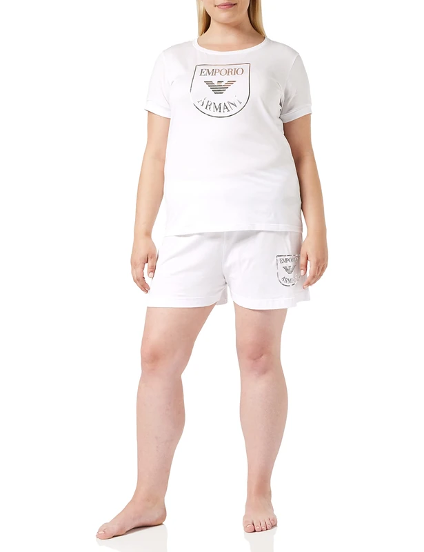 Emporio Armani Underwear womens Pajamas Logo Mania Pajamas, White, M