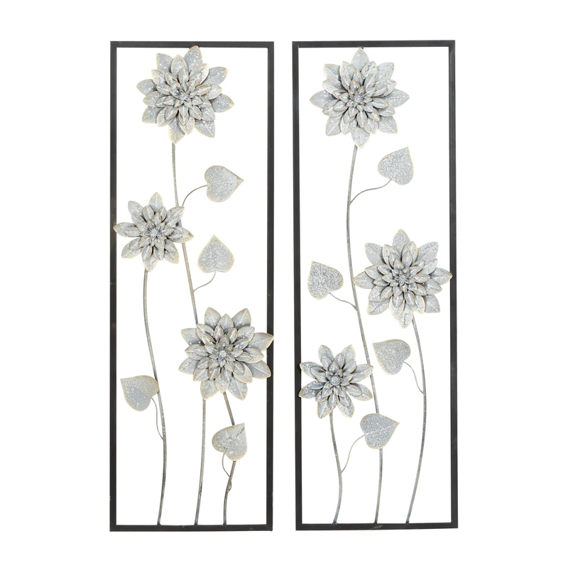 Deco 79 Wall Decor, S/2 12" W, 36" H, Grey