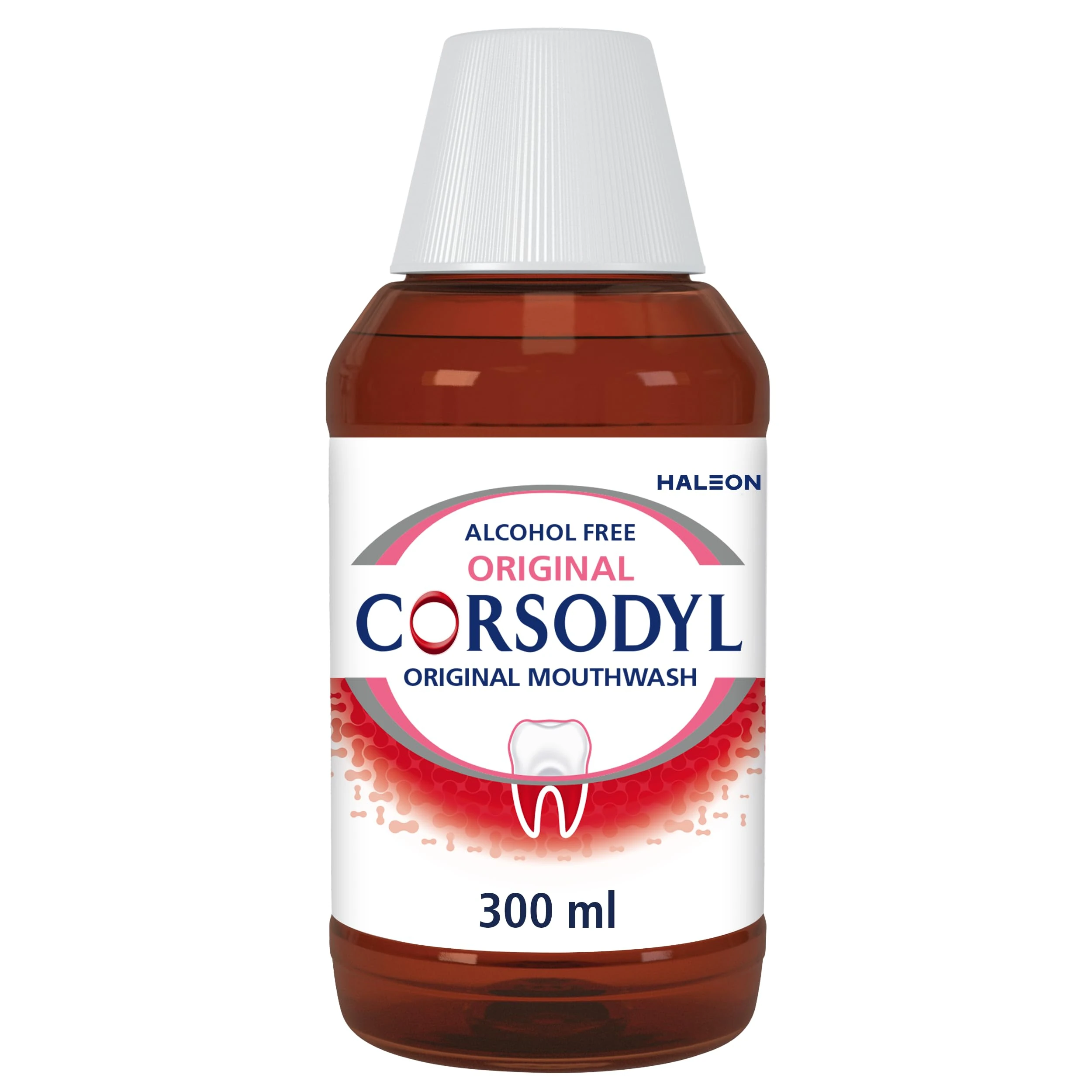 Corsodyl Prevents gum disease & Bleeding Gum Treatment, Medicated Antibacterial Mouthwash, Original Alcohol Free, 300 ml