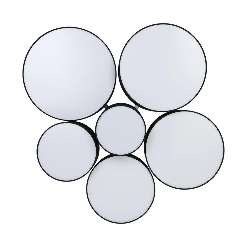 Eglo Flush Ceiling Light Pastore 2, 6 Light Black and White Lighting Made of Fabric, Living Room and Hallway lamp, E27 Socket