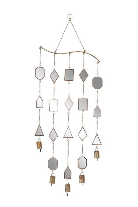 Deco 79 Windchime, Metal, Brown, 14" L x 1" W x 32" H - Image 1