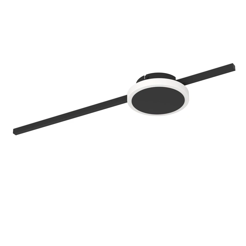 EGLO LED Ceiling Light Sarginto, 2 Light Minimalist Lighting Made of Black Metal and White Plastic, Round Living Room and Hallway Lamp, Warm White