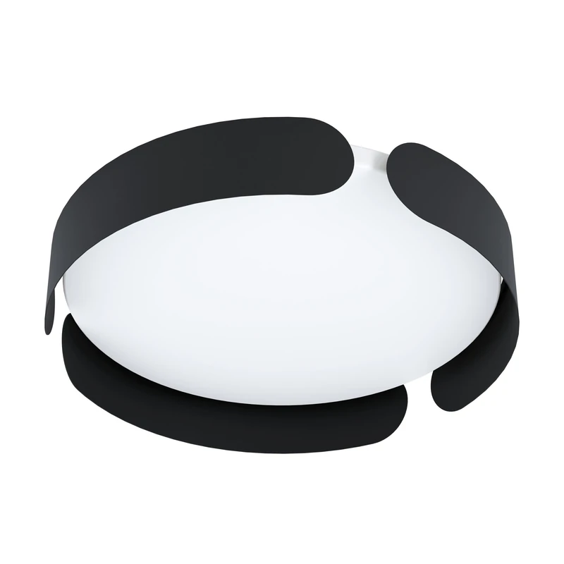 EGLO LED Ceiling Light Valcasotto, Minimalist Lighting Made of Metal and White Plastic, Flush Mount Living Room and Hallway Lamp, Warm White