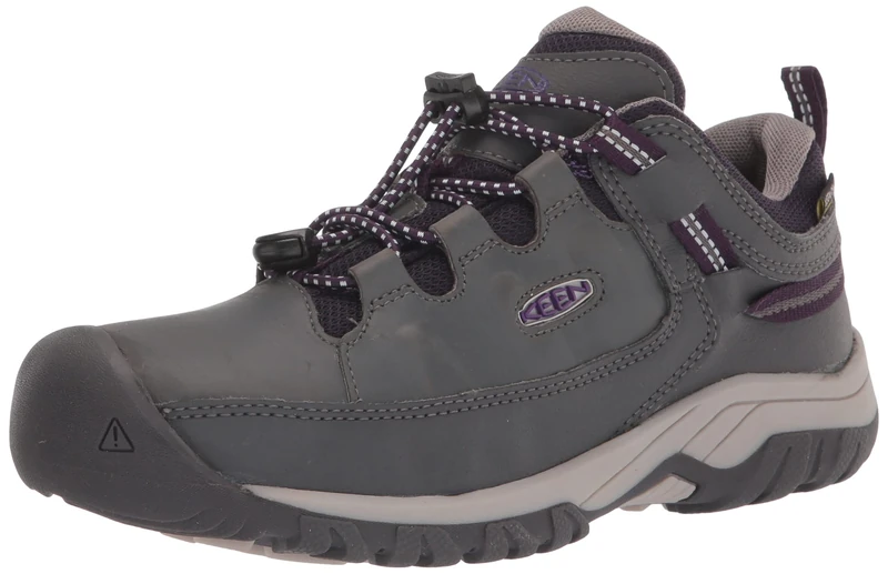 KEEN Big Kid's Targhee Low Height Waterproof Hiking Shoe, Magnet/Tillandsia Purple, 6