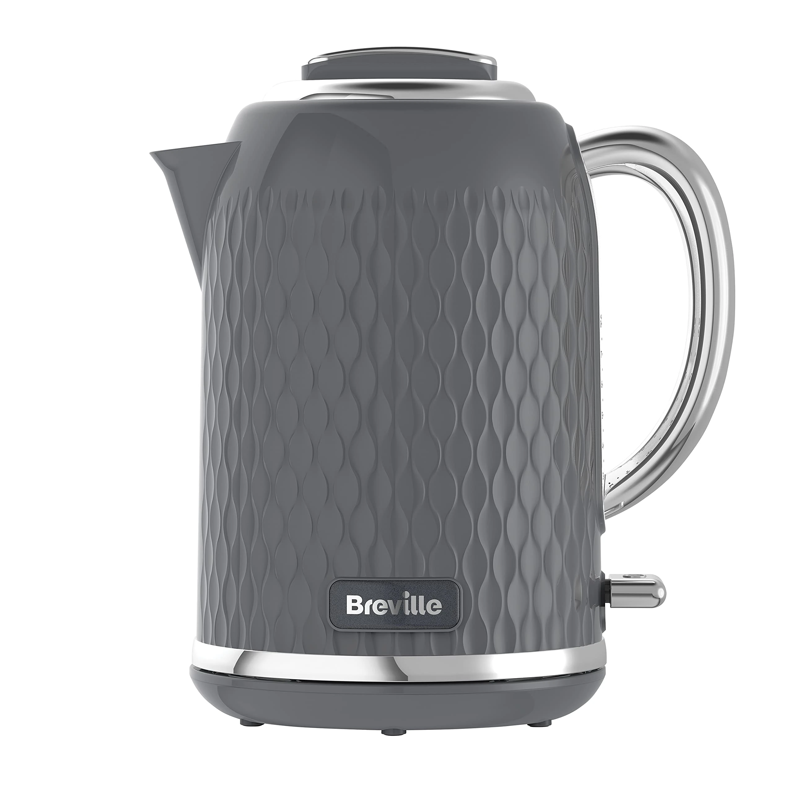 Breville Curve Electric Kettle | 1.7 Litre | 3KW Fast Boil | Grey & Chrome [VKT227]
