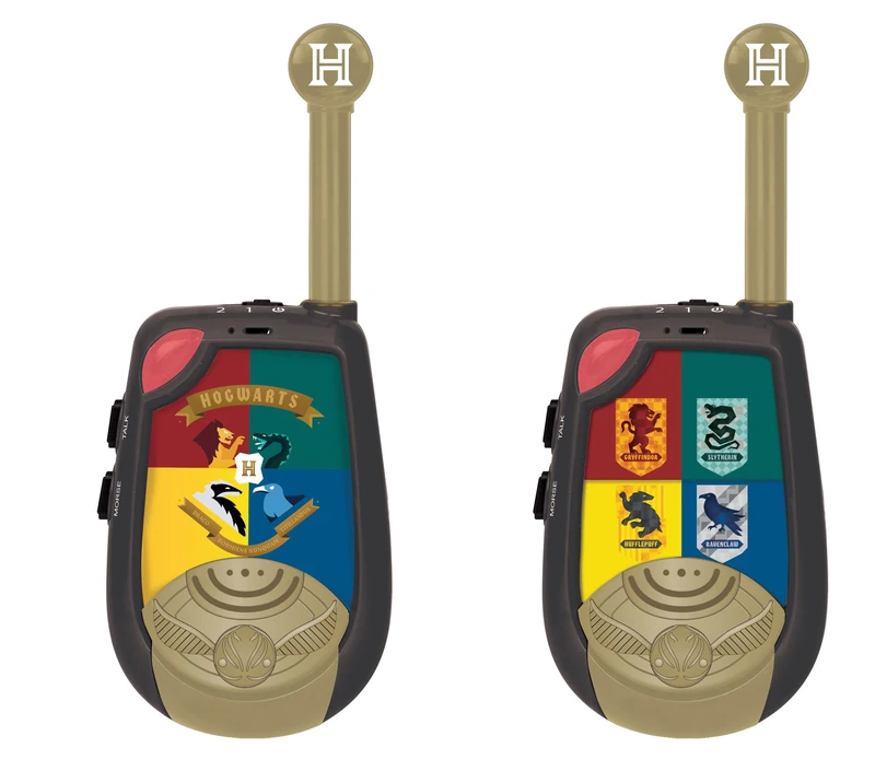 LEXIBOOK, Harry Potter, Digital Walkie-Talkies, 2 km Transmission Range, Morse Light Function, Belt Clip for Transport, 2 Channels, Battery operated, Black/Gold, TW25HP - Image 1