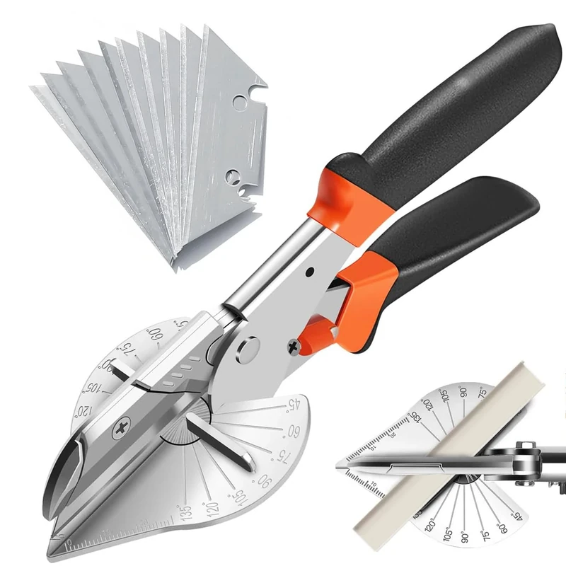 Oubesty Miter Shear Cutter 45 degrees-135 degrees with 10 Spare Blades