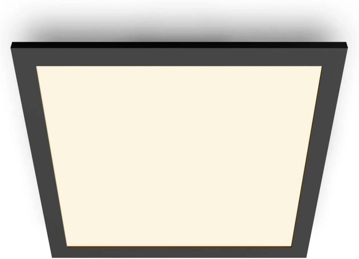 Philips LED Panel Square Ceiling Light SceneSwitch Dimmable 2700K 12W [Warm White - Black]. for Indoor Lighting, Livingroom and Bedroom.