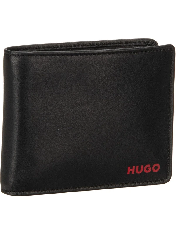 HUGO Mens Subway Trifold Embossed-Logo Wallet in Leather - Image 1