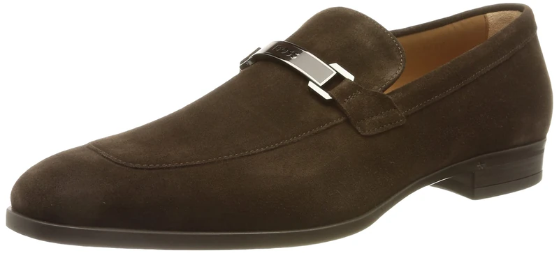 BOSS Men's Kensington_Loaf_sdhd Loafer, Dark Brown201, 10 UK