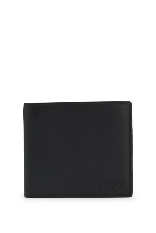 HUGO Mens Subway 4 cc Coin Embossed-Logo Wallet in Leather