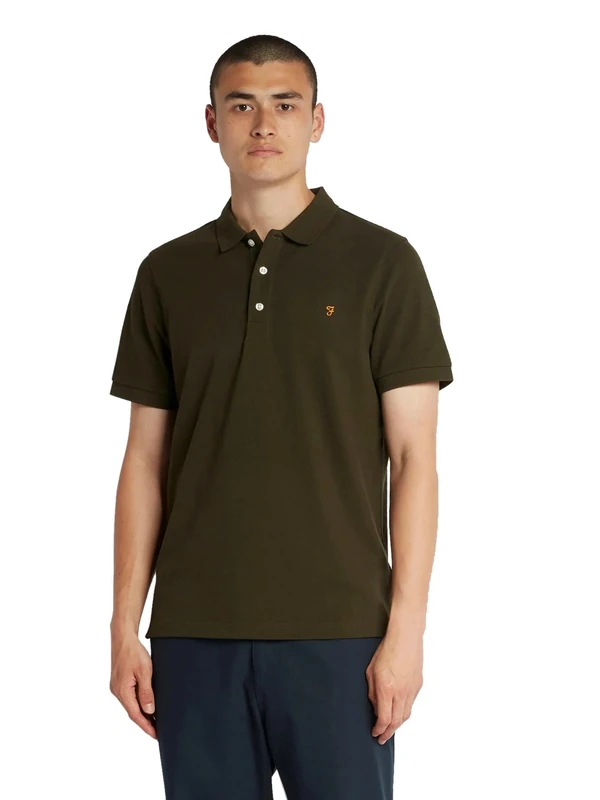 Farah Mens Blanes Polo Shirt, Evergreen, M UK