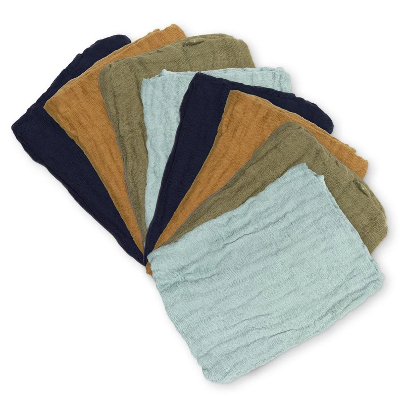 PIPPI Unisex Baby Baby 8er Pack Stoffwindeln Baby cloth diaper/swaddling cloths/burp cloths, Ombre Blue, Einheitsgröße