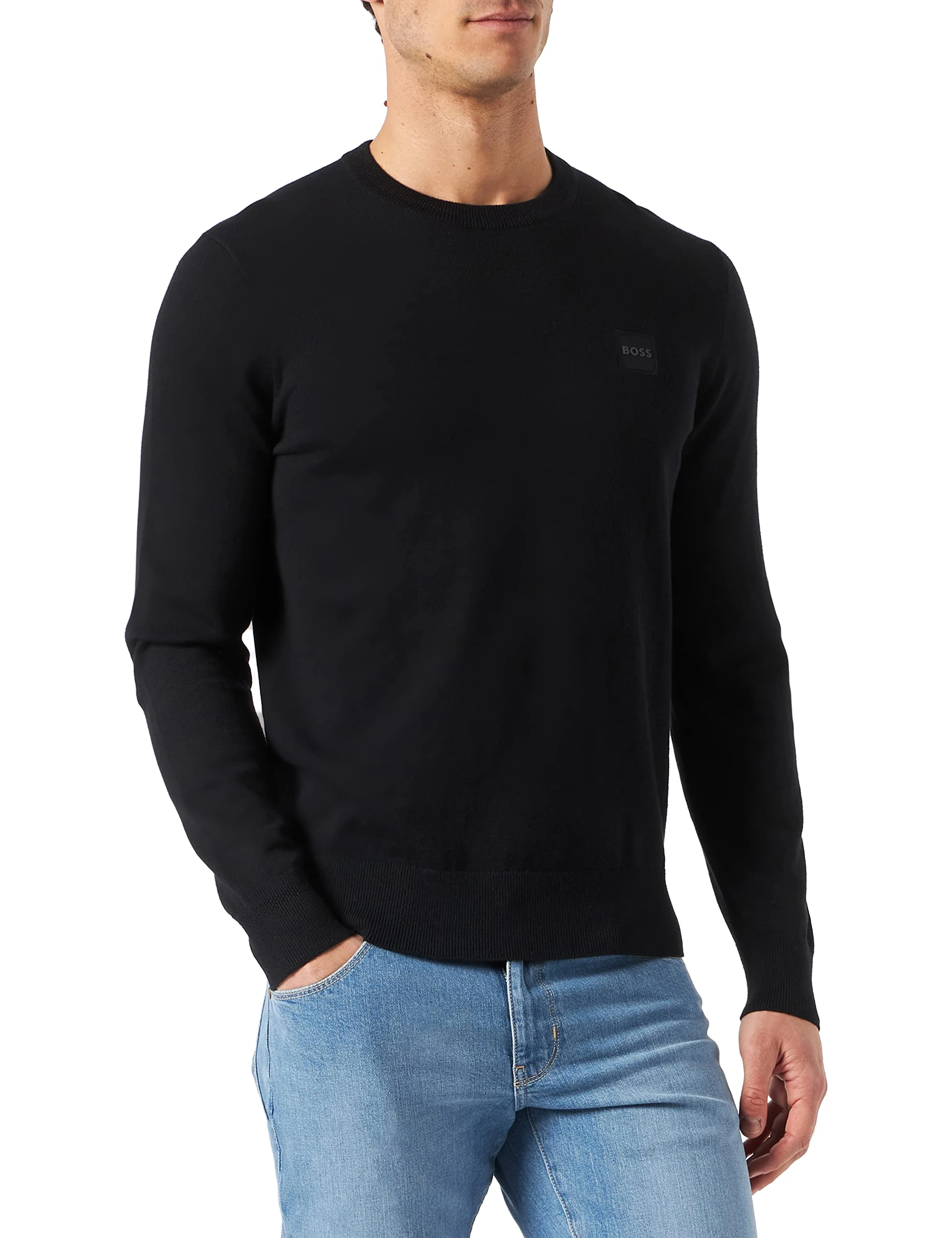 BOSS Men's Kanovano Pullover Sweater, Black1, S
