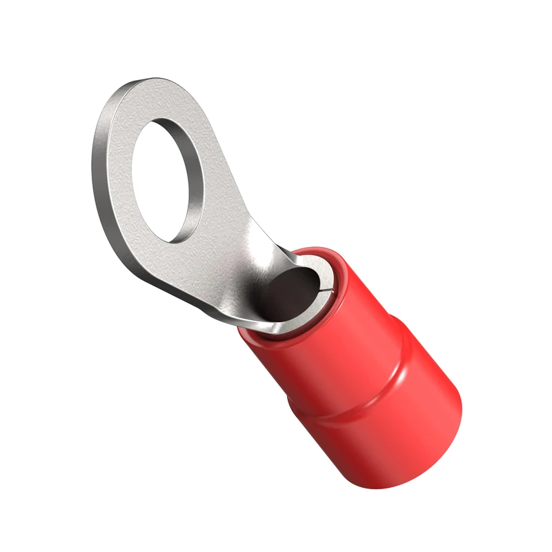 ERKO Professional Insulated Ring Cable Lugs for M6 Screws and Wire Size 10 mm², with Polyamide Insulation, 100 pieces, Manufactured in Accordance with DIN 46234