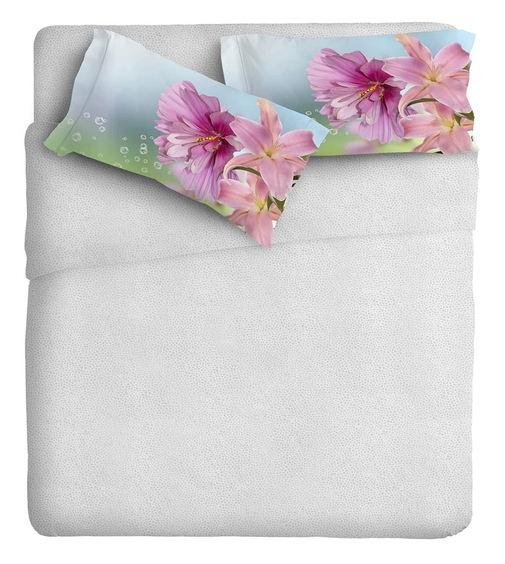 IPERSAN Complete Photo Fine-Art 2 Squares, Cotton, Multi-Coloured, Queen-Size Bed