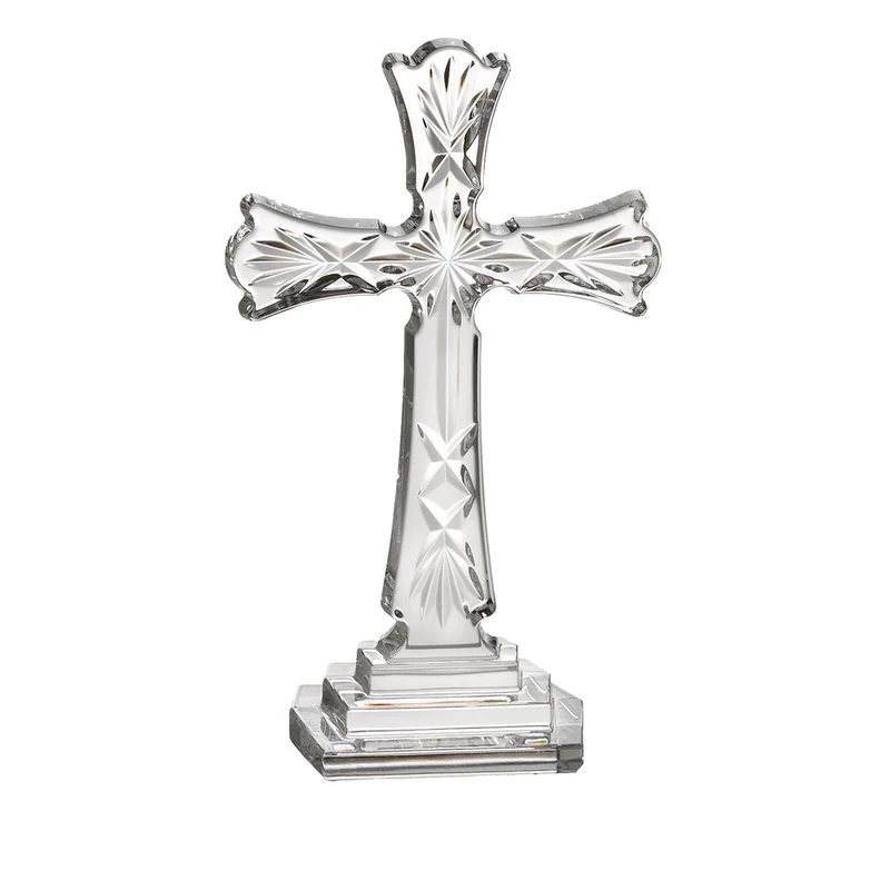 Waterford 8-Inch Crystal Standing Cross - 20.2cm Wall Decor