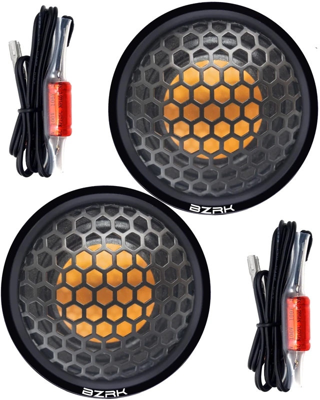 BZRK Audio RS-T150 1 Inch Dome Tweeters for Car -150 watts Each- Aluminum/Neodymium - Flush Mount Only Black/Copper