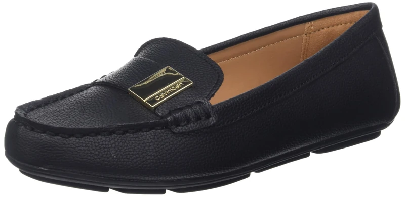 Calvin Klein Women's Lisa Loafer Flat, Black, 3.5 UK