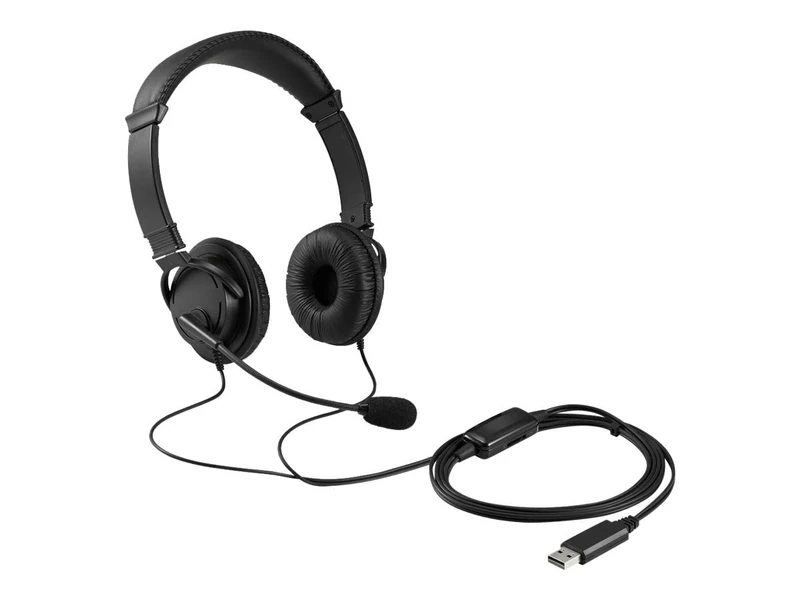 Kensington USB Hi-Fi Headphones with Mic and Volume Control, Features Rotating Noise-Cancelling Microphone, Adjustable Universal Headband Fits All Ages (K33065WW) - Image 1