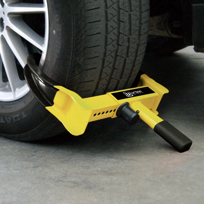 URBAN UR920 Wheel Clamp Car Lock, More visible, 4-10in More Adjustable, Scratch Protection, High Security Curved Lock, Universal Wheel Car Boot Anti Theft Lock Device for Vehicle Truck, Van, Golf Cart
