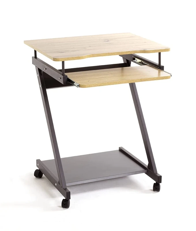 HAKU Pc-Desk Anthracite, Oak, Mdf, Metal - Dim.: W 60 cm X H 76 cm X D 49 cm, Style: Modern