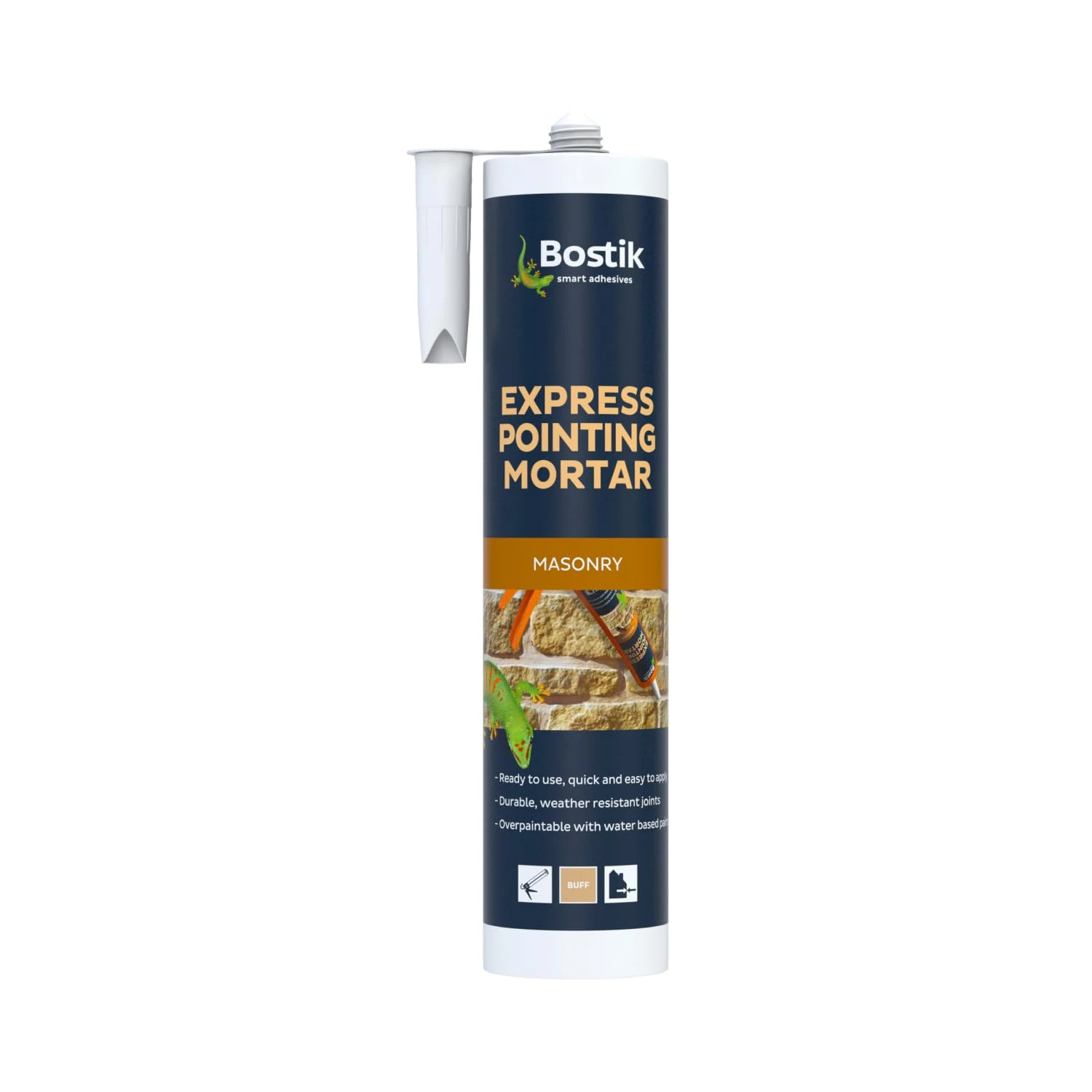 Bostik Express Pointing Mortar Buff - 310ml - Ready-to-Use - Brick & Masonry Joint Repair Sealant - Weather Resistant - Overpaintable
