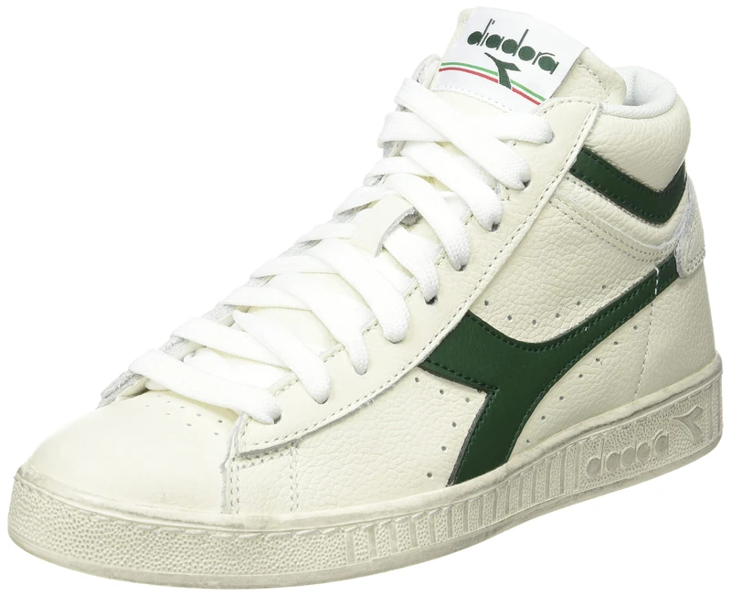Diadora Game L HIGH Waxed, Gymnastics Shoe, White/FOGLIAGE,