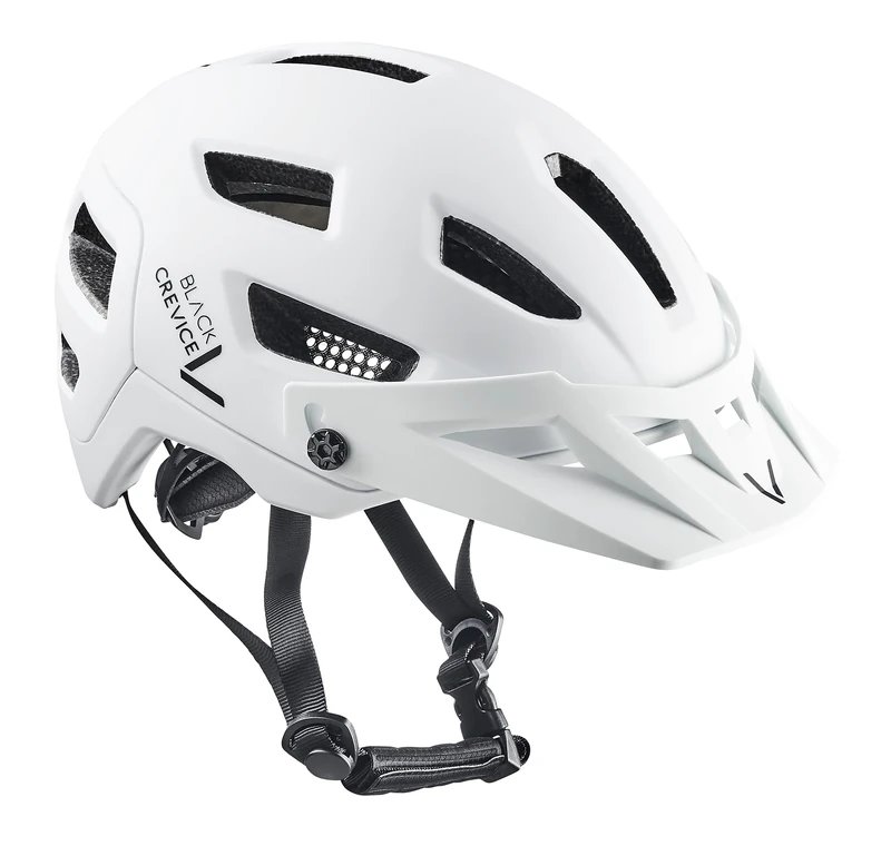 Black Crevice MTB Bicycle Helmet, White, S/M (54-58 cm)