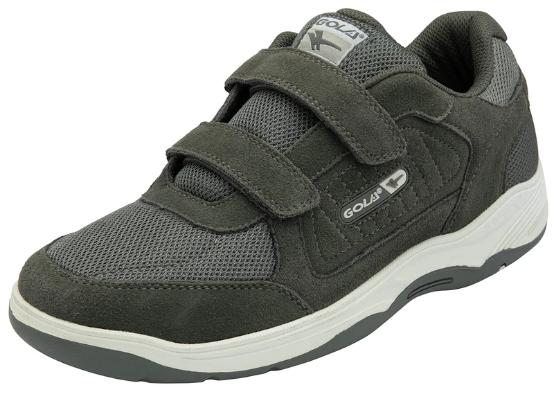 Gola Sport Belmont 2 Suede Wide Twin BAR Fitness Walking Shoe AMA077DG Charcoal - Image 1