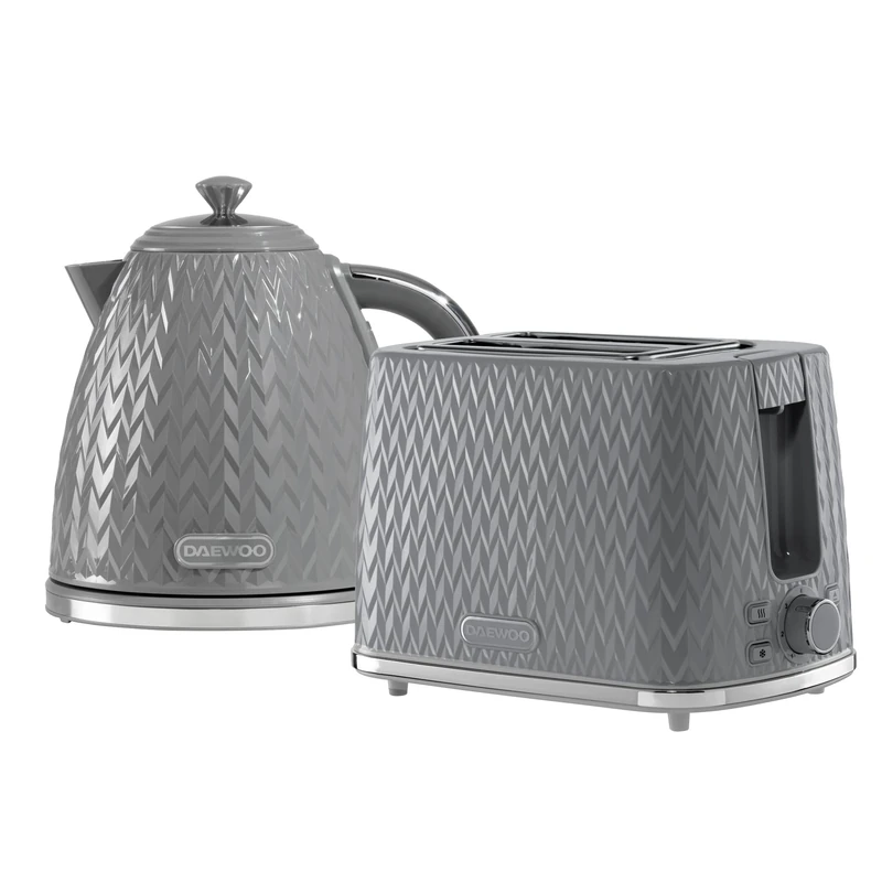 Daewoo SDA1871 Kettle and Toaster Argyle Collection, Plastic, 3 W, 1700 milliliters, Grey