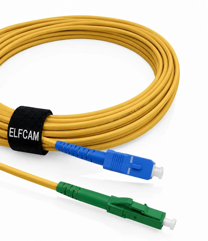 Elfcam® - LCA to SC/UPC Simplex Single-Mode Fibre Optic Cable, 9/125μm LSZH Optical Patch Cord (50M)