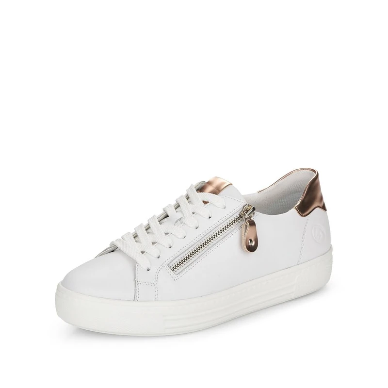 Remonte Women's D0903 Sneaker, Weiss/Kupfer / 81, 3.5 UK