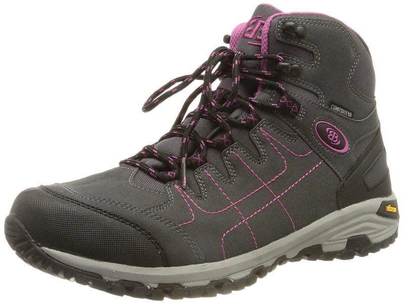 Brütting Women's Mount Shasta High Cross Country Running Shoe, grau/Schwarz/Pink, 4 UK