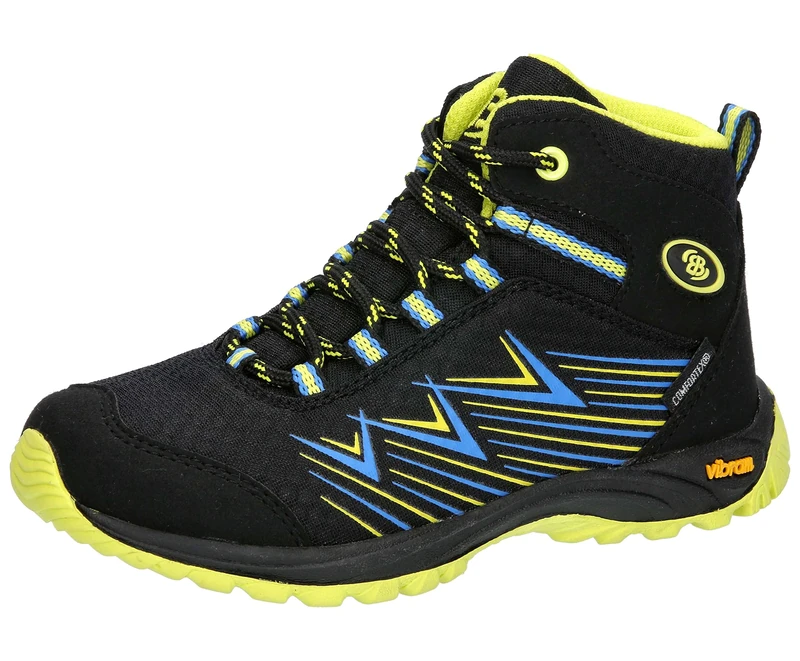 Brütting Chesna High Cross Country Running Shoe, Schwarz/Blau/Lemon, 7.5 UK