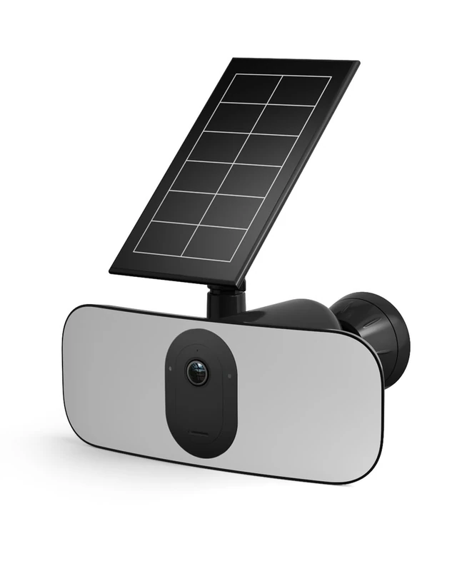 Arlo Floodlight Security Camera Outdoor + Solar Panel, Quality 2K HDR, 160° Wide Angle, Colour Night Vision, Ringing Alarm Siren, Up to 3000 Lumen, 2-Way Talk, Free Trial of Arlo Secure, Black