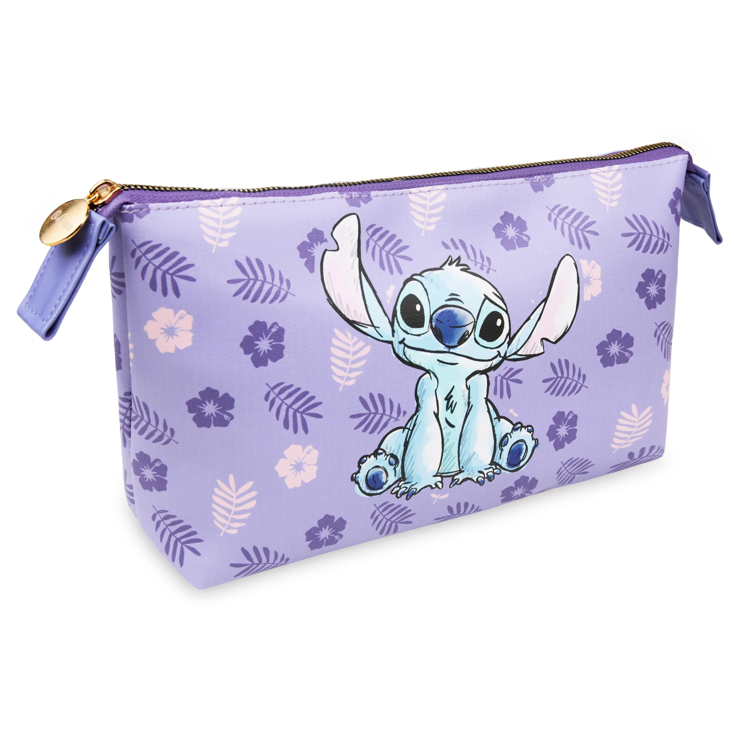Disney Toiletry Bag for Women and Teens - Cute Travel Accessories, Make Up Bag (Purple Stitch)