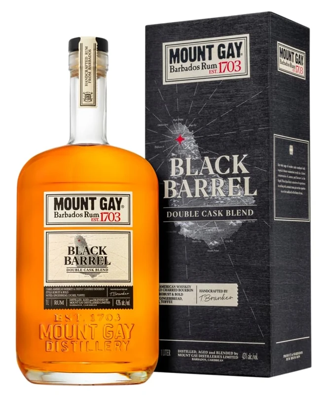 Mount Gay Barbados Golden Rum, Black Barrel Double Cask Blend, 1L