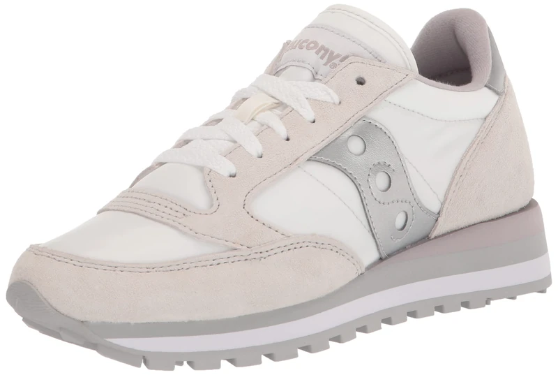 Saucony Women's Jazz Triple Trainers, White/Silver, 4.5 UK