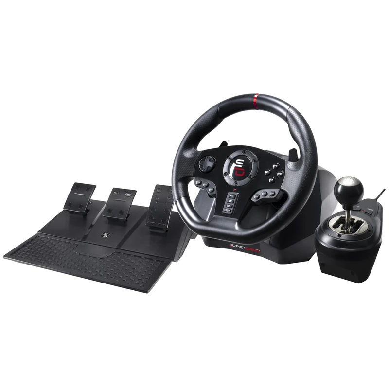 Subsonic Superdrive Gs850-X racing wheel with manual shifter, 3 pedals, shift paddles for Xbox Series X/S, PS4, Xbox One (programmable for all games)