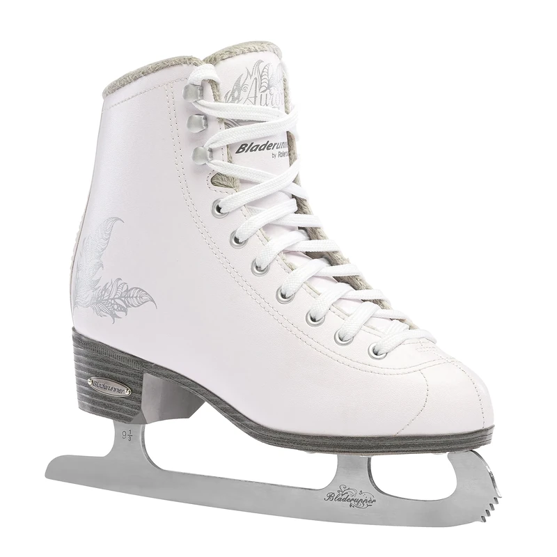Rollerblade Bladerunner Ice Aurora Women's Adult Figure Skates, White and Silver, Ice Skates