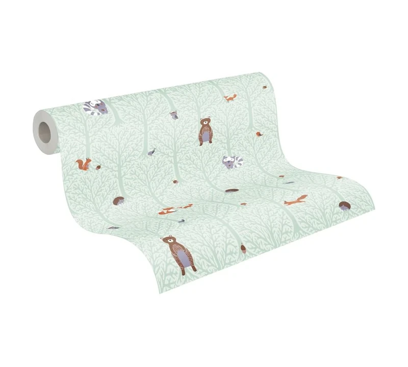 A.S. Création Forest Wallpaper Little Love Non-Woven Wallpaper 10.05 m x 0.53 m Green Brown Orange Made in Germany 381192 38119-2