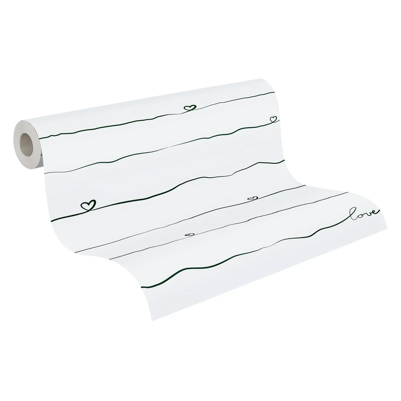 A.S. Création Childrens Wallpaper Little Love Non-Woven Wallpaper 10.05 m x 0.53 m Black White Made in Germany 381403 38140-3