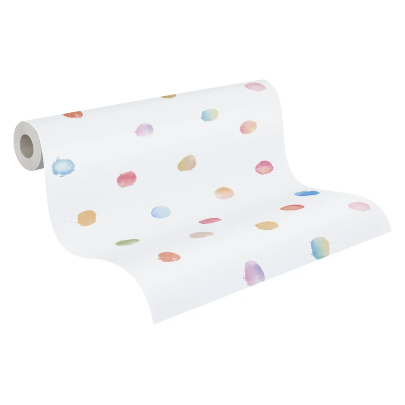 A.S. Création Dots Wallpaper Little Love Non-Woven Wallpaper 10.05 m x 0.53 m Multicolored White Blue Made in Germany 381471 38147-1